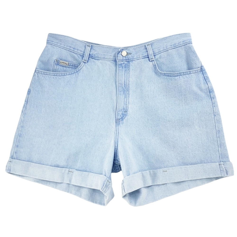Vintage Lee Riders High Rise 100% Cotton Cuffed Light Blue Wash Jean Shorts